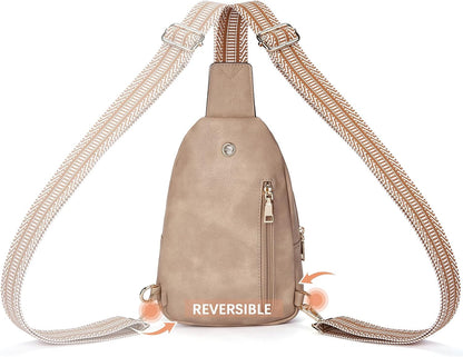 Sling Bag for Women Leather Crossbody Bags Fanny Pack Chest Bag for Travel