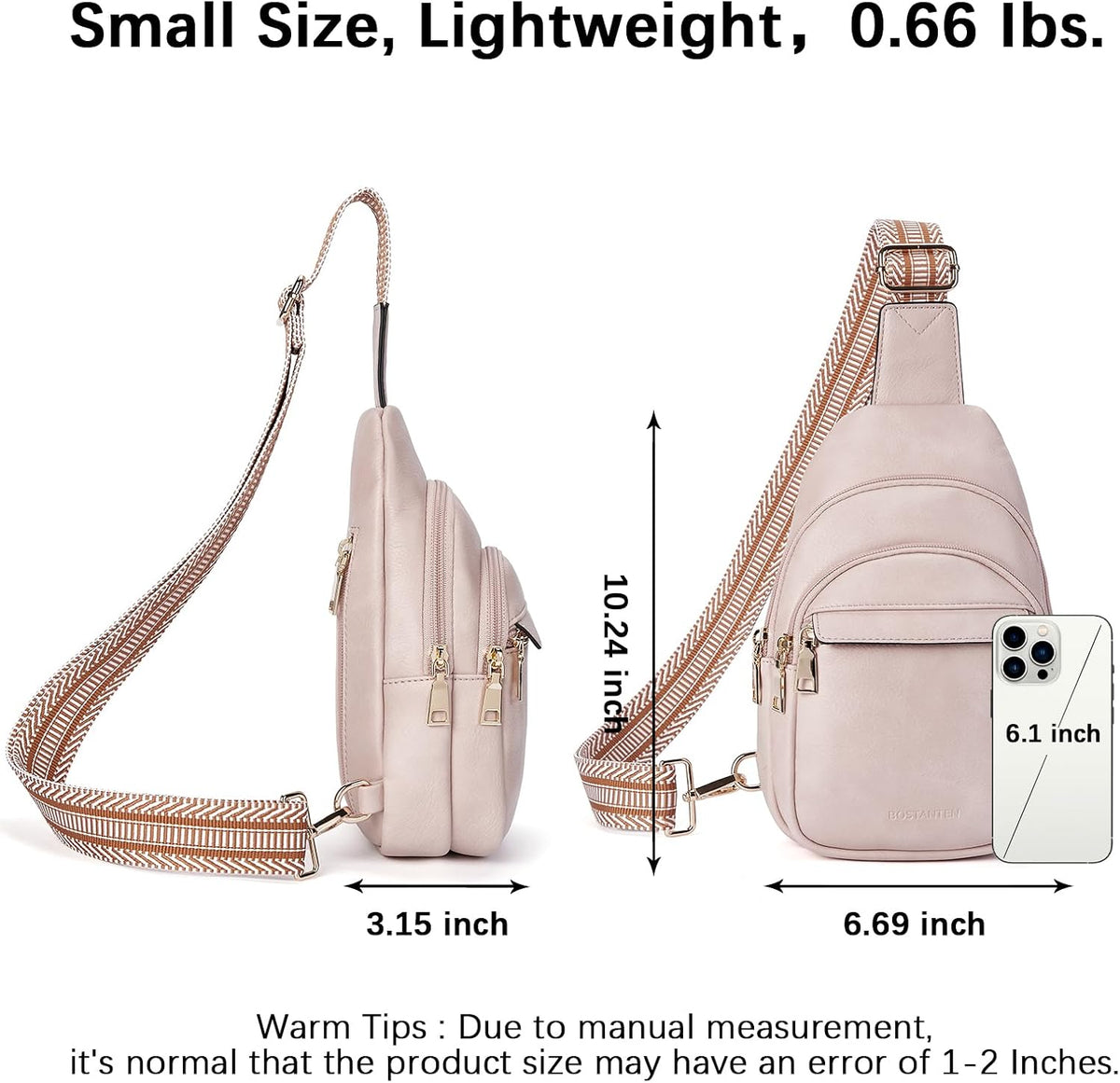 Sling Bag for Women Leather Crossbody Bags Fanny Pack Chest Bag for Travel