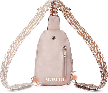 Sling Bag for Women Leather Crossbody Bags Fanny Pack Chest Bag for Travel