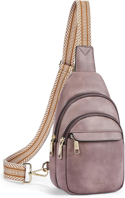 Sling Bag for Women Leather Crossbody Bags Fanny Pack Chest Bag for Travel