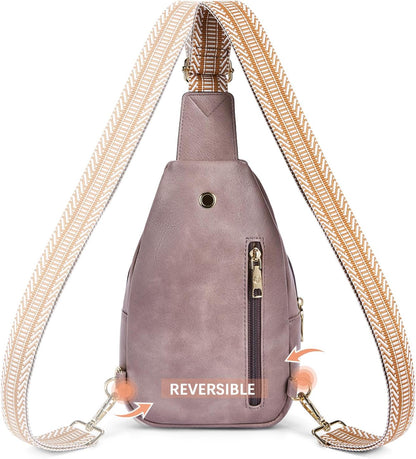 Sling Bag for Women Leather Crossbody Bags Fanny Pack Chest Bag for Travel