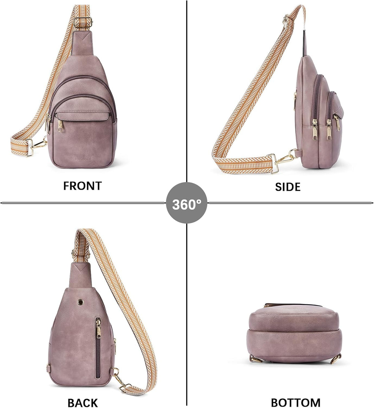 Sling Bag for Women Leather Crossbody Bags Fanny Pack Chest Bag for Travel