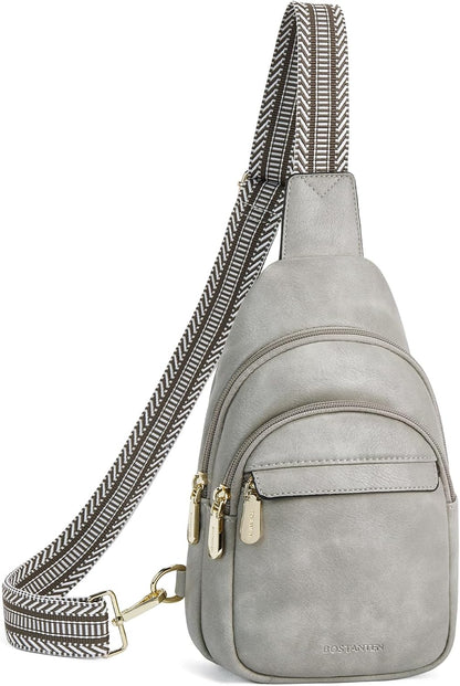 Sling Bag for Women Leather Crossbody Bags Fanny Pack Chest Bag for Travel