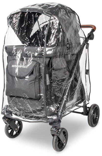 Stroller Rain Cover Made with Lightweight Transparent Sheet Featuring Small Ventilation Holes and Hook and Loop Closure Entrance for Easy Access (M1, One Size)