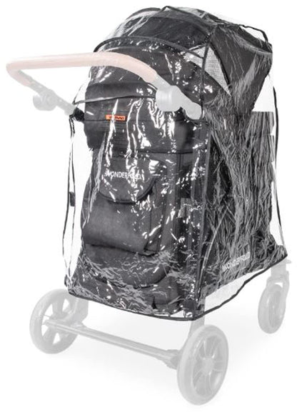 Stroller Rain Cover Made with Lightweight Transparent Sheet Featuring Small Ventilation Holes and Hook and Loop Closure Entrance for Easy Access (M1, One Size)