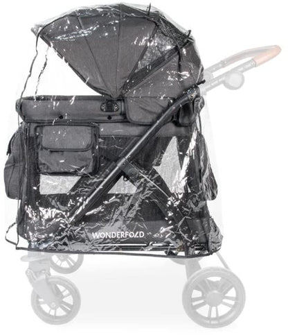 Stroller Rain Cover Made with Lightweight Transparent Sheet Featuring Small Ventilation Holes and Hook and Loop Closure Entrance for Easy Access (M1, One Size)