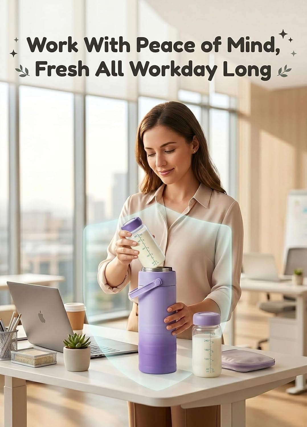 Breast Milk Cooler for Work &Travel,24 Hours 360°Cooling,Gift for New Moms
