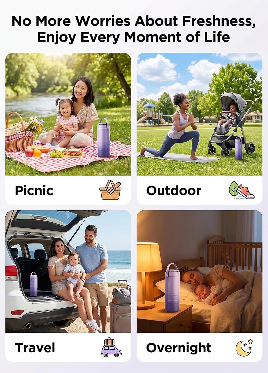 Breast Milk Cooler for Work &Travel,24 Hours 360°Cooling,Gift for New Moms