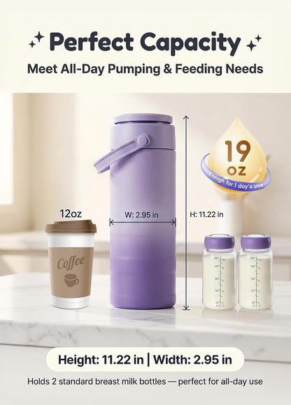 Breast Milk Cooler for Work &Travel,24 Hours 360°Cooling,Gift for New Moms