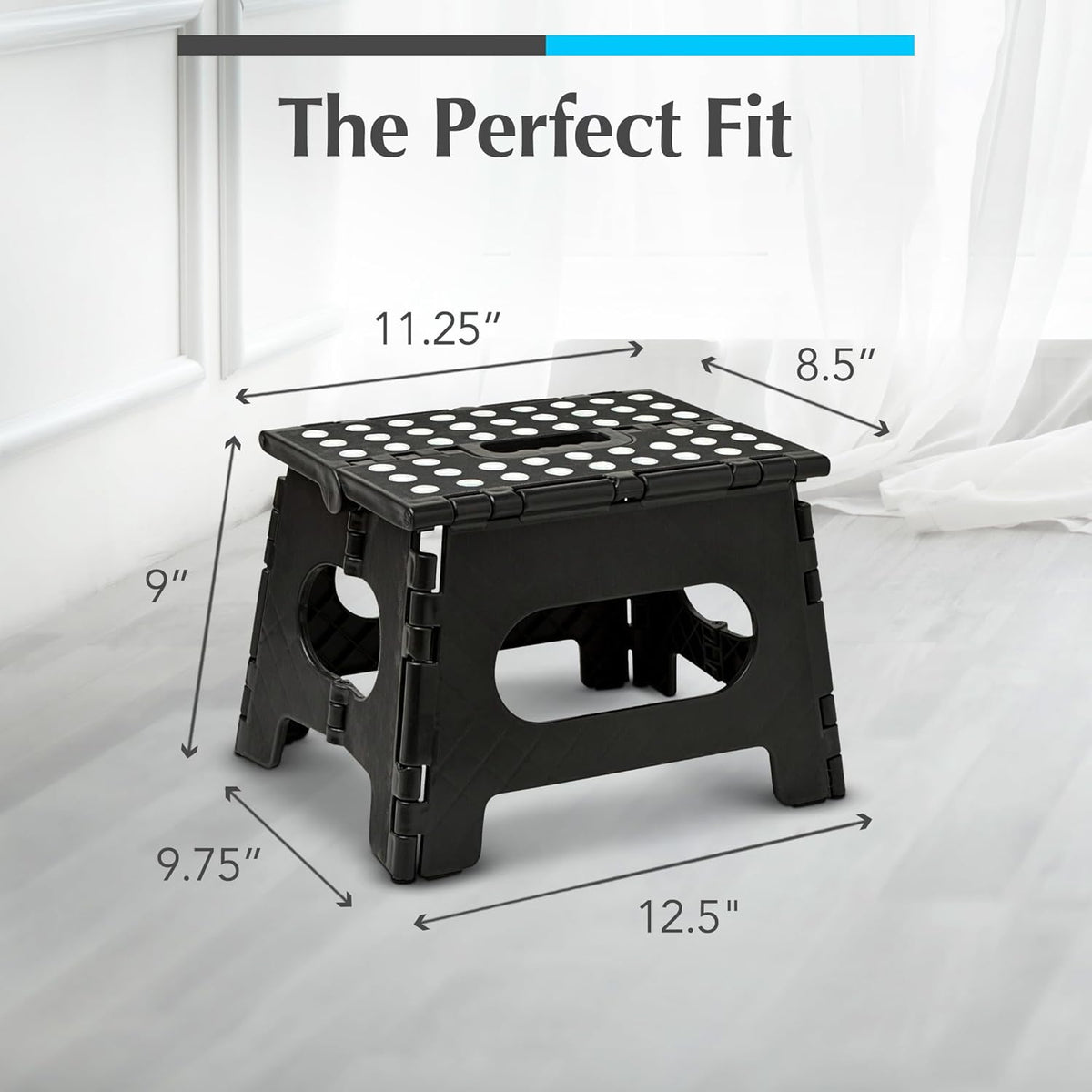 Folding Step Stool 9 Inch, Pink, Non-Slip Holds 300 lbs
