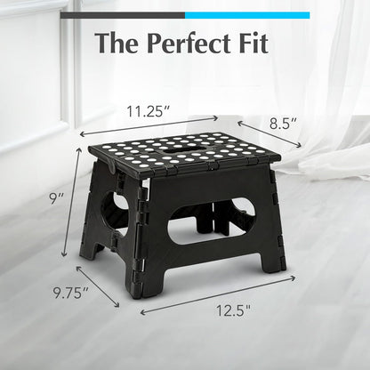 Folding Step Stool 9 Inch, Pink, Non-Slip Holds 300 lbs