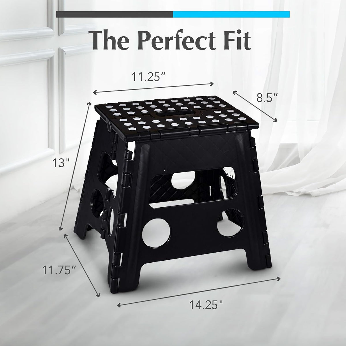 Folding Step Stool 9 Inch, Pink, Non-Slip Holds 300 lbs