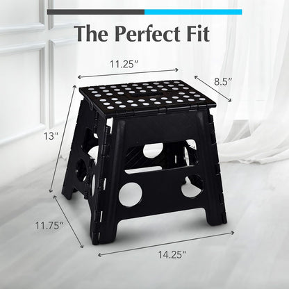 Folding Step Stool 9 Inch, Pink, Non-Slip Holds 300 lbs