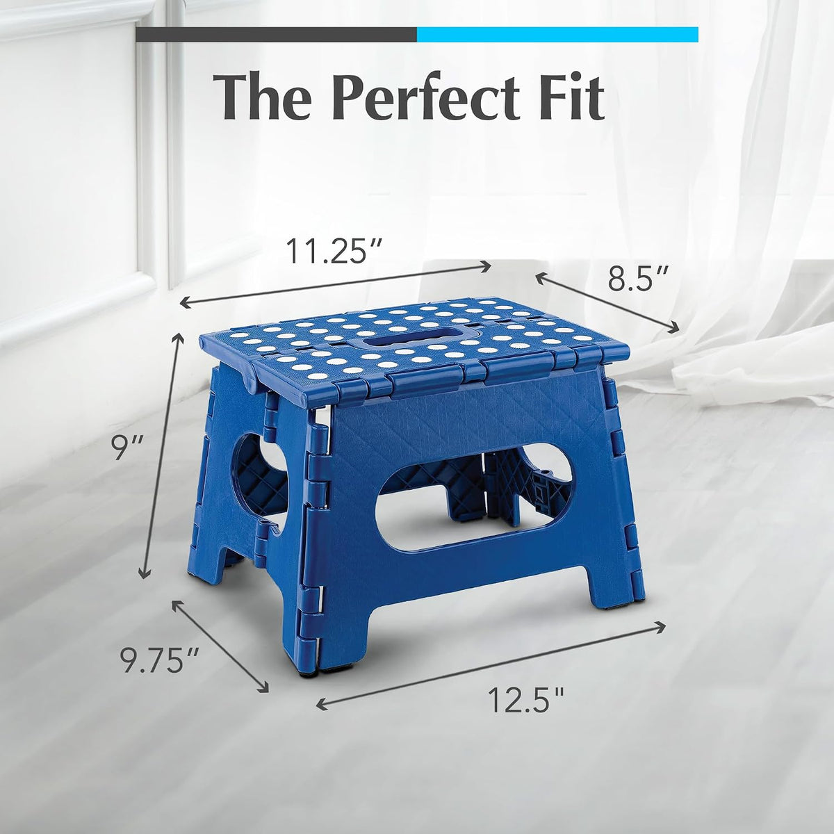 Folding Step Stool 9 Inch, Pink, Non-Slip Holds 300 lbs