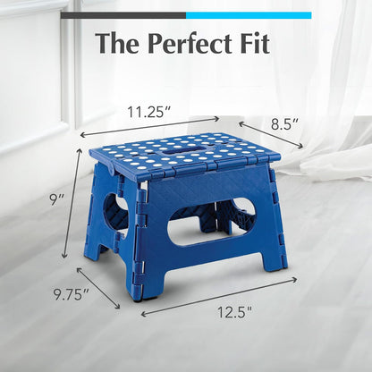 Folding Step Stool 9 Inch, Pink, Non-Slip Holds 300 lbs