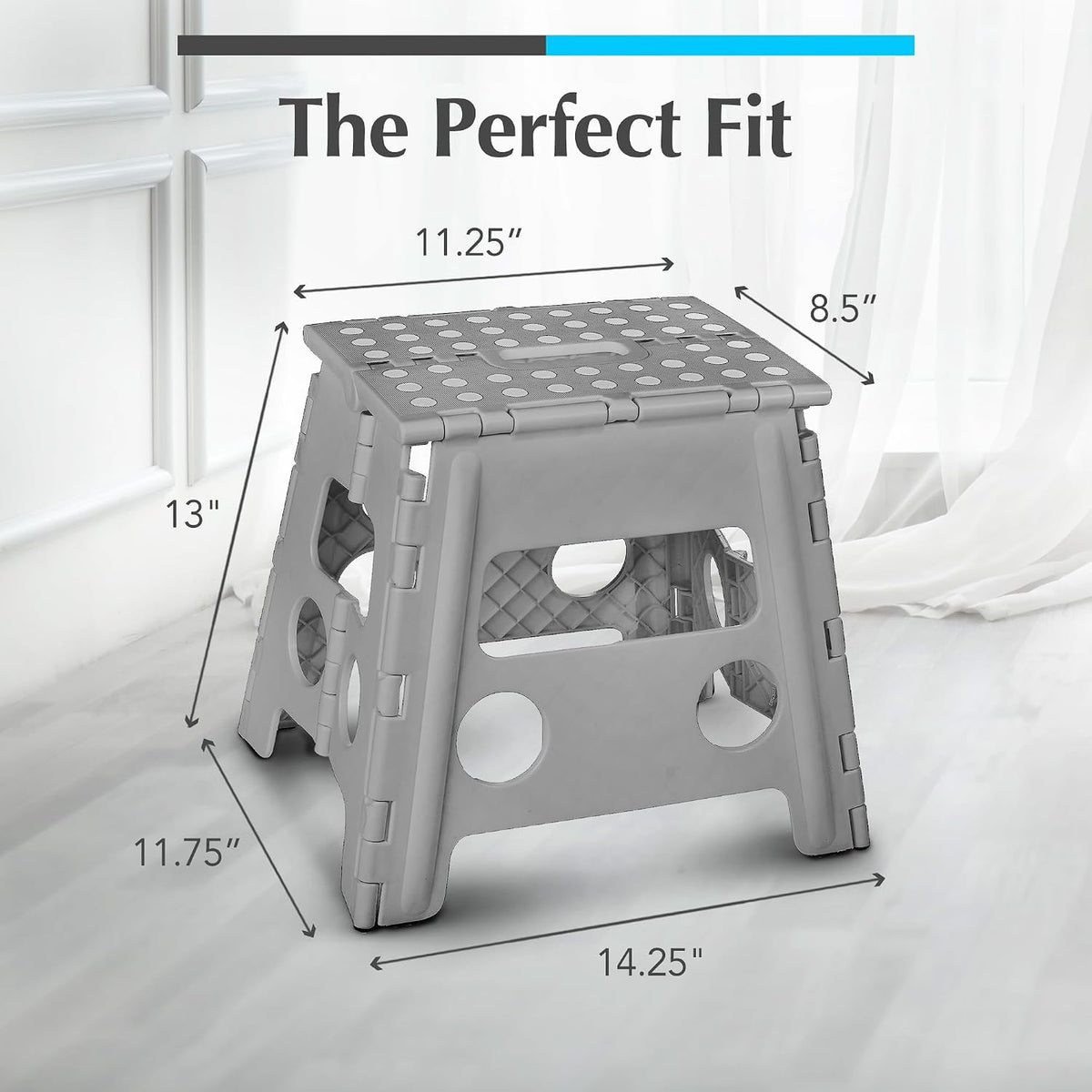 Folding Step Stool 9 Inch, Pink, Non-Slip Holds 300 lbs