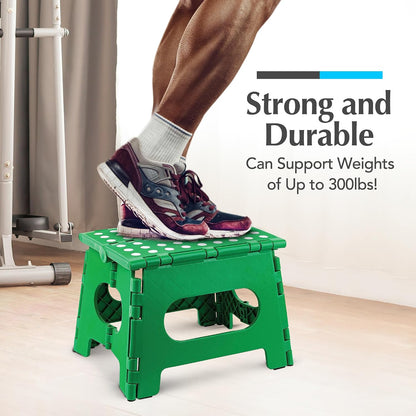 Folding Step Stool 9 Inch, Pink, Non-Slip Holds 300 lbs