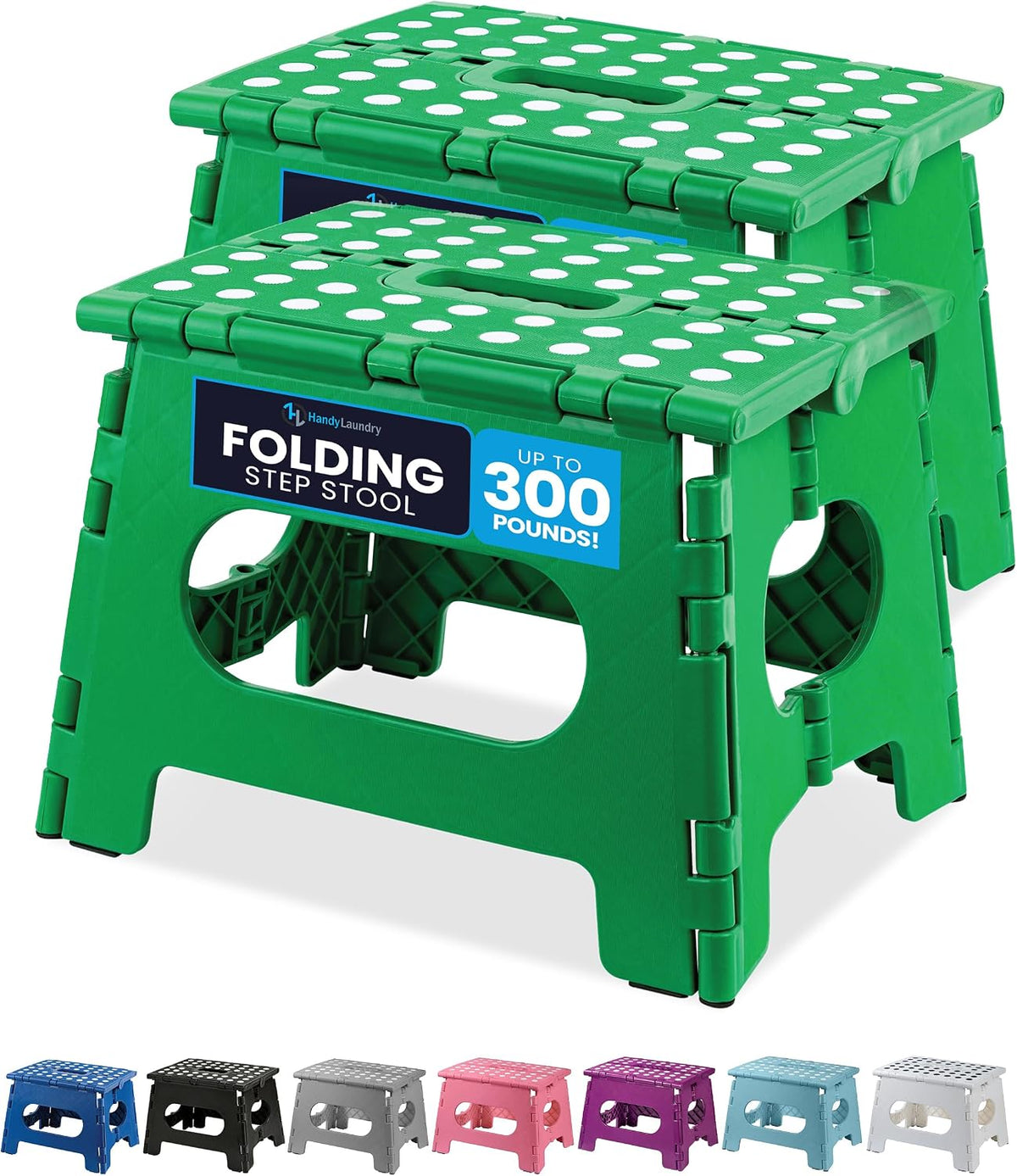 Folding Step Stool 9 Inch, Pink, Non-Slip Holds 300 lbs