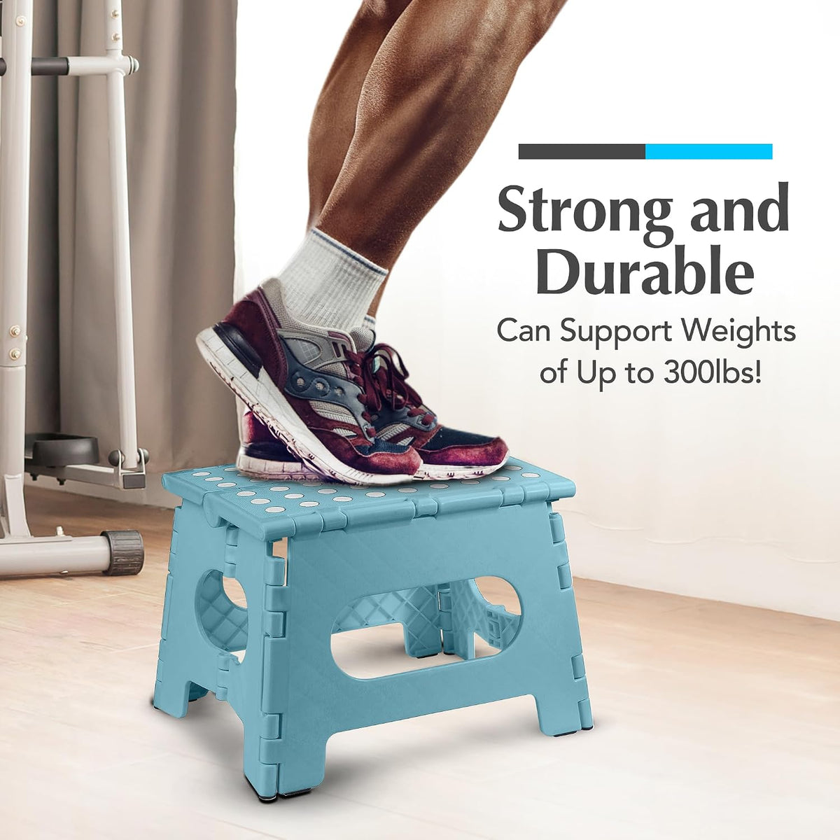 Folding Step Stool 9 Inch, Pink, Non-Slip Holds 300 lbs