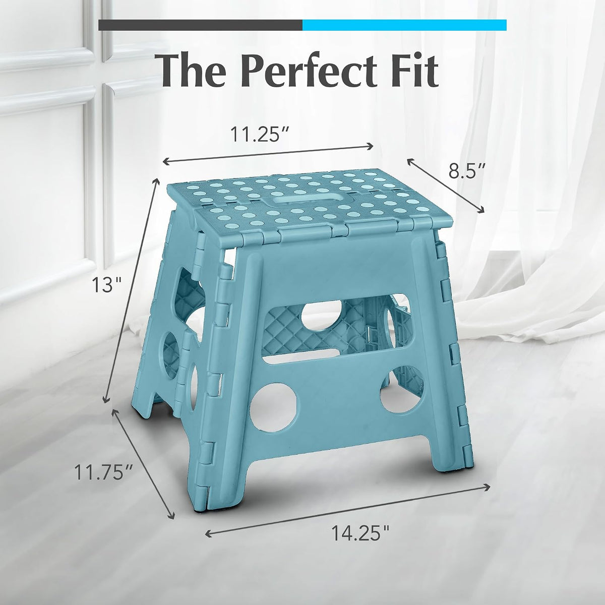 Folding Step Stool 9 Inch, Pink, Non-Slip Holds 300 lbs