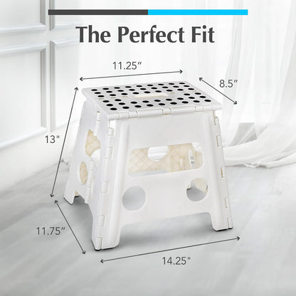 Folding Step Stool 9 Inch, Pink, Non-Slip Holds 300 lbs