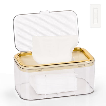 Baby Wipes Dispenser, Large Capacity Wipe Holder, Gold
