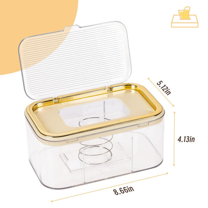 Baby Wipes Dispenser, Large Capacity Wipe Holder, Gold