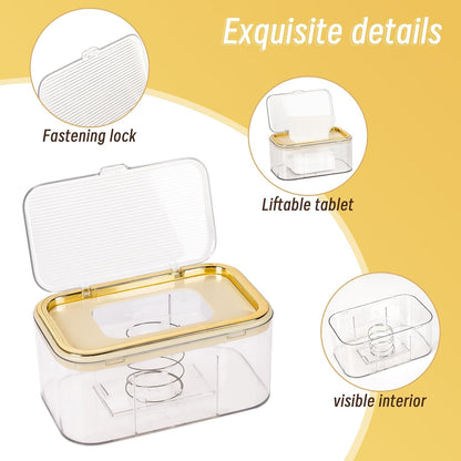 Baby Wipes Dispenser, Large Capacity Wipe Holder, Gold