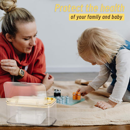Baby Wipes Dispenser, Large Capacity Wipe Holder, Gold