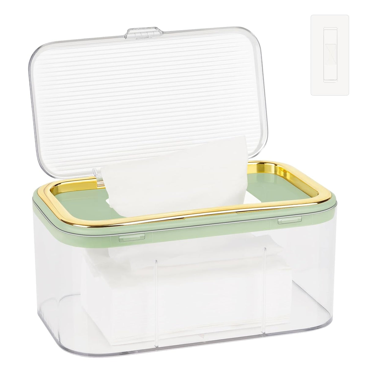 Baby Wipes Dispenser, Large Capacity Wipe Holder, Gold