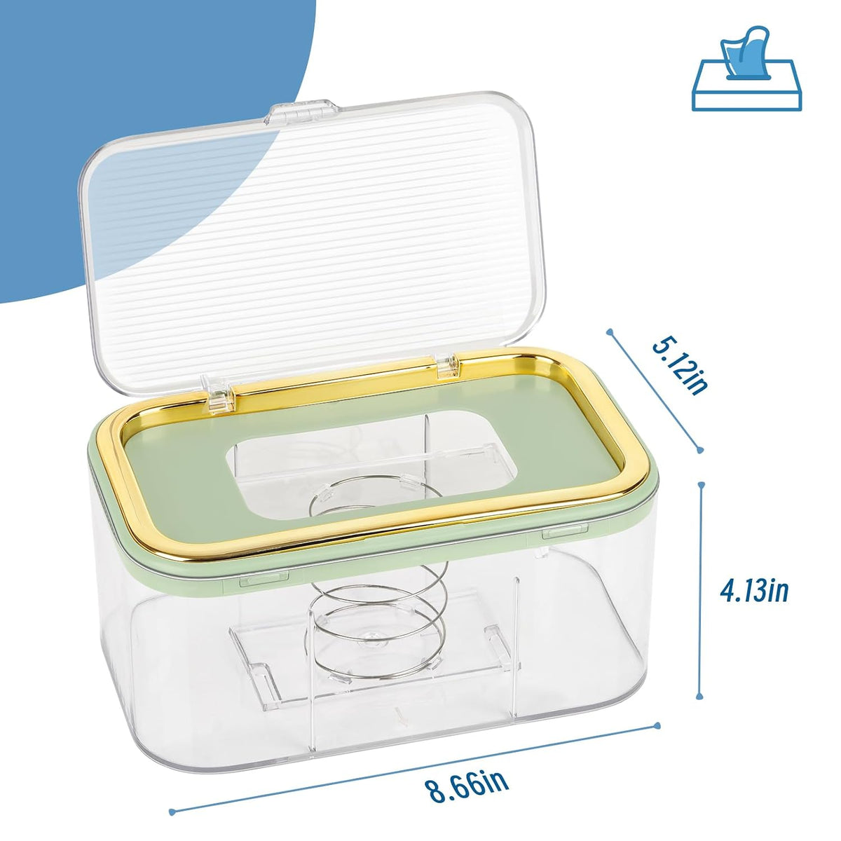 Baby Wipes Dispenser, Large Capacity Wipe Holder, Gold
