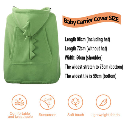 Baby Carrier Cover Stroller Cover,Newborn Hooded Stretchy Cloak,Soft Kangaroo Hoodie for Mom Baby,Suit for All Seasons (Green)