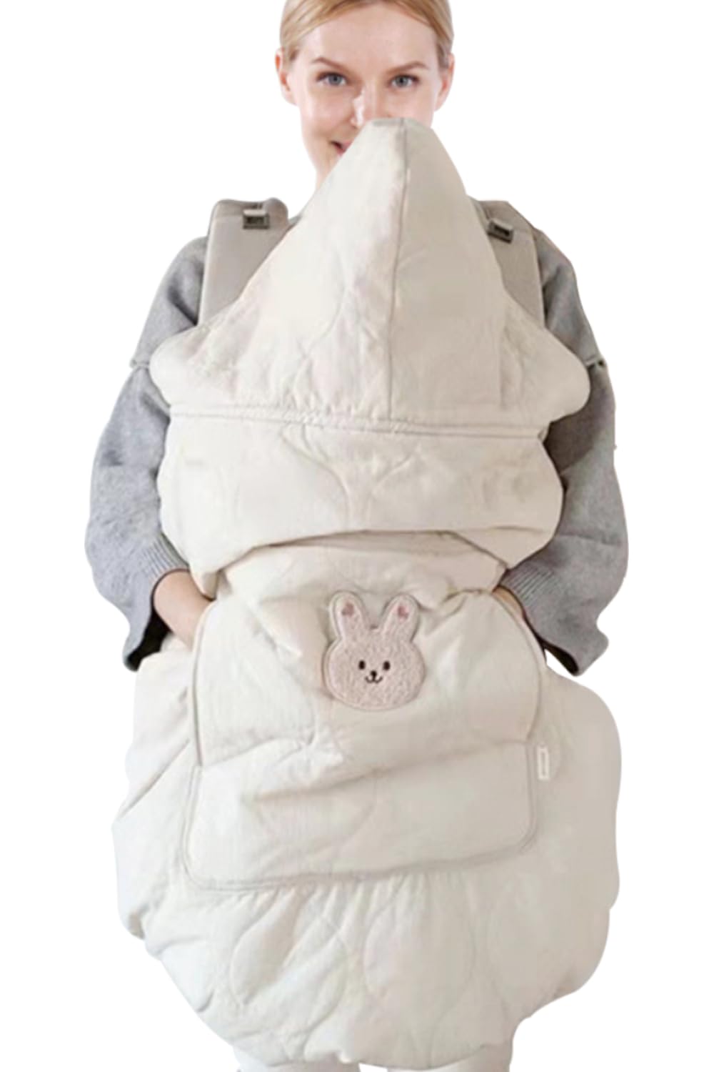 Baby Carrier Cover Stroller Cover,Newborn Hooded Stretchy Cloak,Soft Kangaroo Hoodie for Mom Baby,Suit for All Seasons (Green)