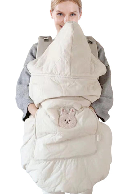 Baby Carrier Cover Stroller Cover,Newborn Hooded Stretchy Cloak,Soft Kangaroo Hoodie for Mom Baby,Suit for All Seasons (Green)