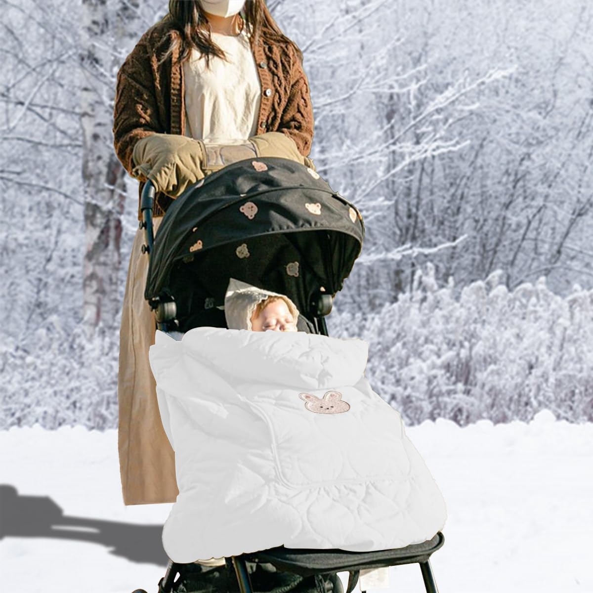 Baby Carrier Cover Stroller Cover,Newborn Hooded Stretchy Cloak,Soft Kangaroo Hoodie for Mom Baby,Suit for All Seasons (Green)
