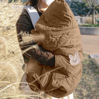 Baby Carrier Cover Stroller Cover,Newborn Hooded Stretchy Cloak,Soft Kangaroo Hoodie for Mom Baby,Suit for All Seasons (Green)