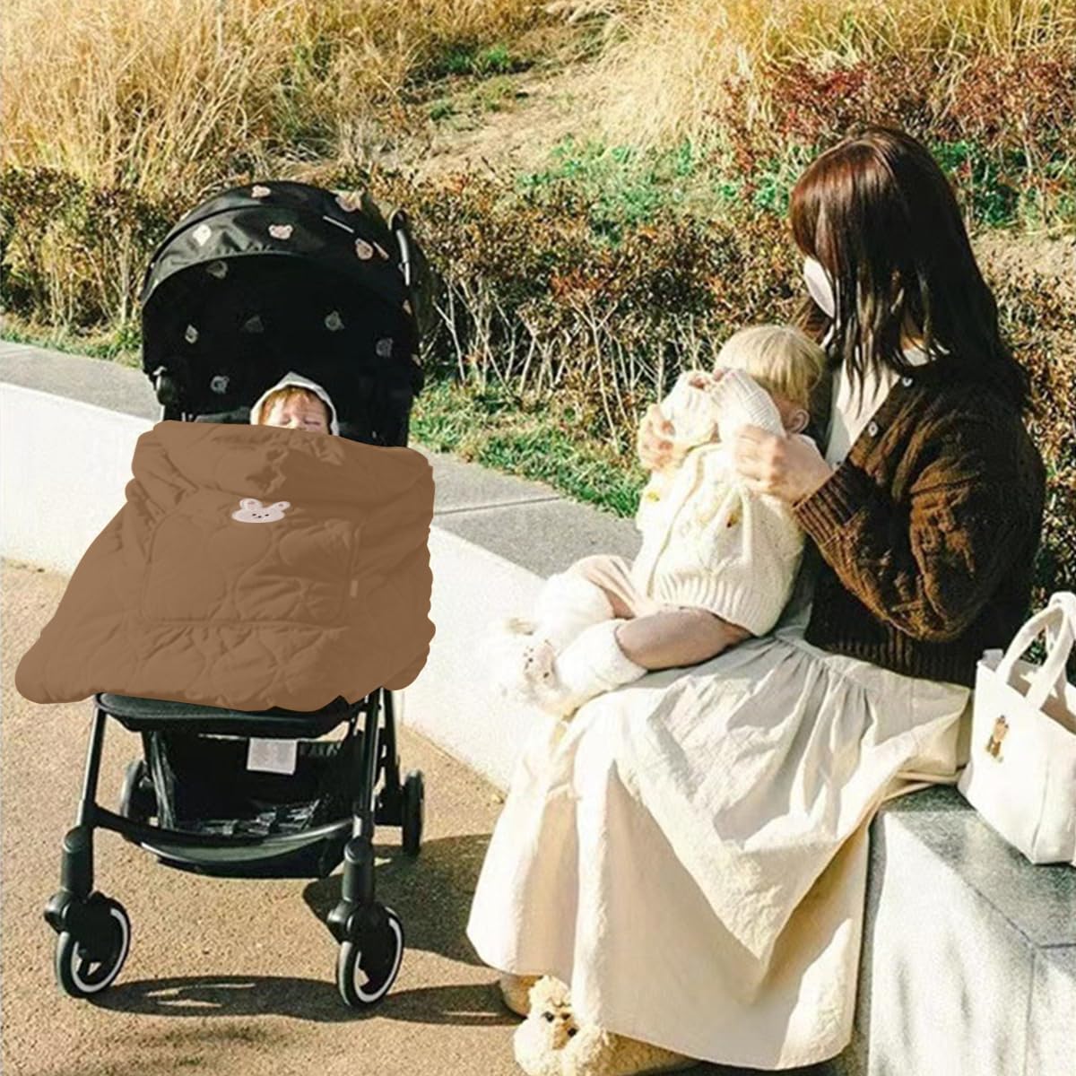 Baby Carrier Cover Stroller Cover,Newborn Hooded Stretchy Cloak,Soft Kangaroo Hoodie for Mom Baby,Suit for All Seasons (Green)