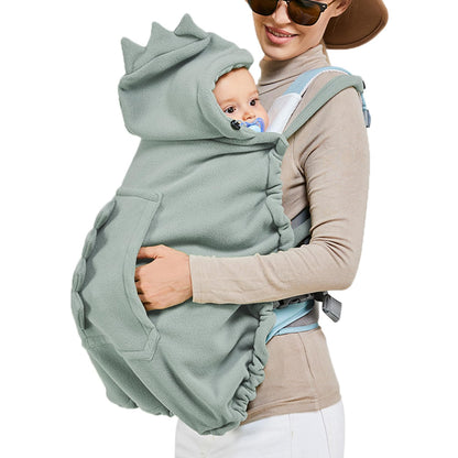Baby Carrier Cover Stroller Cover,Newborn Hooded Stretchy Cloak,Soft Kangaroo Hoodie for Mom Baby,Suit for All Seasons (Green)