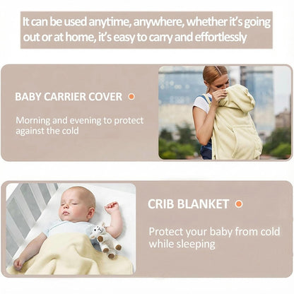 Baby Carrier Cover Stroller Cover,Newborn Hooded Stretchy Cloak,Soft Kangaroo Hoodie for Mom Baby,Suit for All Seasons (Green)