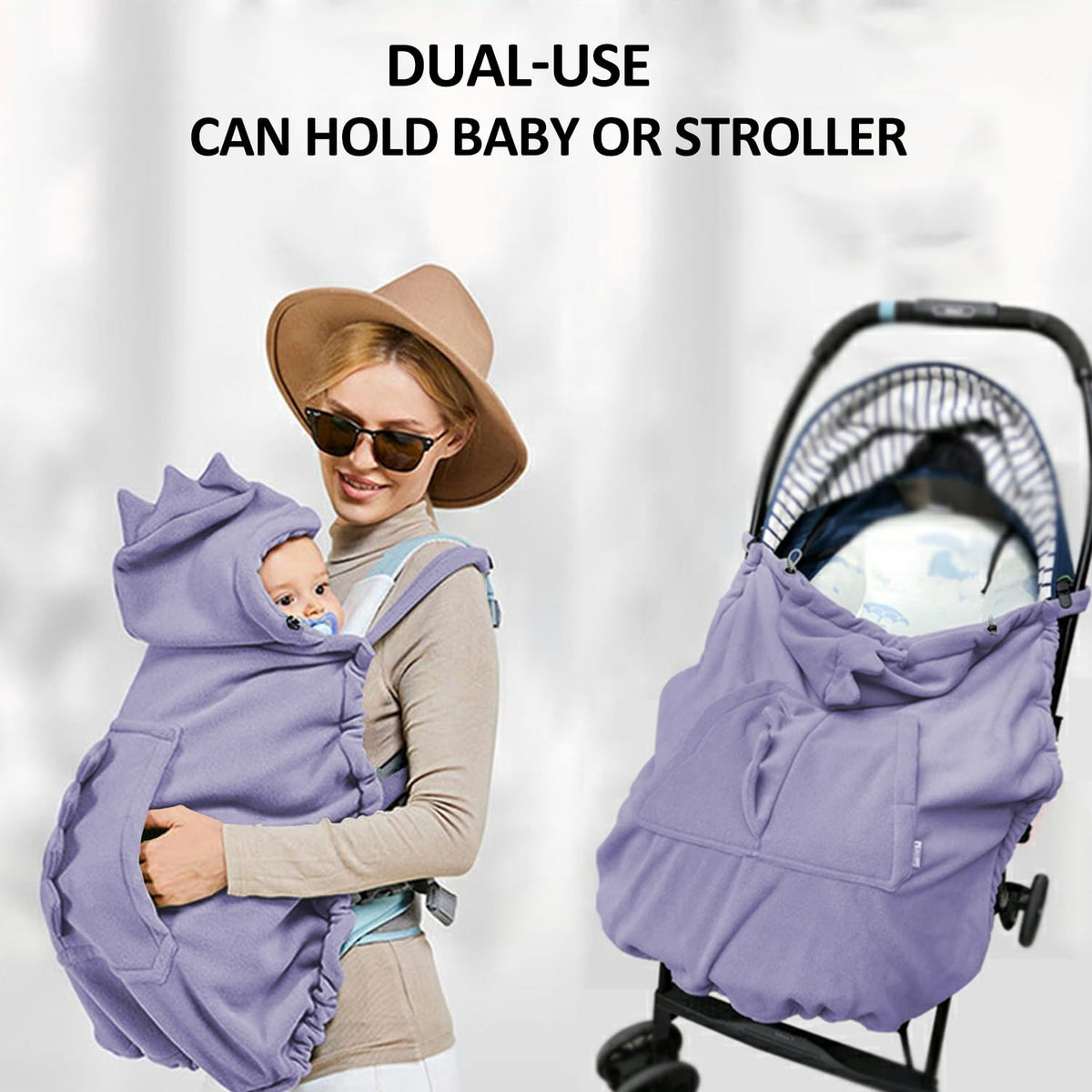 Baby Carrier Cover Stroller Cover,Newborn Hooded Stretchy Cloak,Soft Kangaroo Hoodie for Mom Baby,Suit for All Seasons (Green)