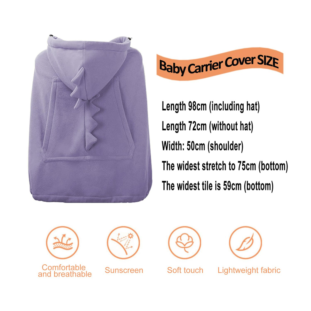 Baby Carrier Cover Stroller Cover,Newborn Hooded Stretchy Cloak,Soft Kangaroo Hoodie for Mom Baby,Suit for All Seasons (Green)