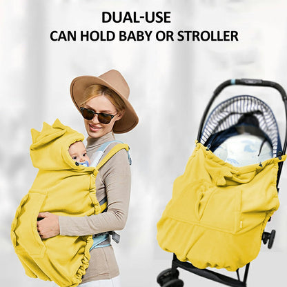 Baby Carrier Cover Stroller Cover,Newborn Hooded Stretchy Cloak,Soft Kangaroo Hoodie for Mom Baby,Suit for All Seasons (Green)