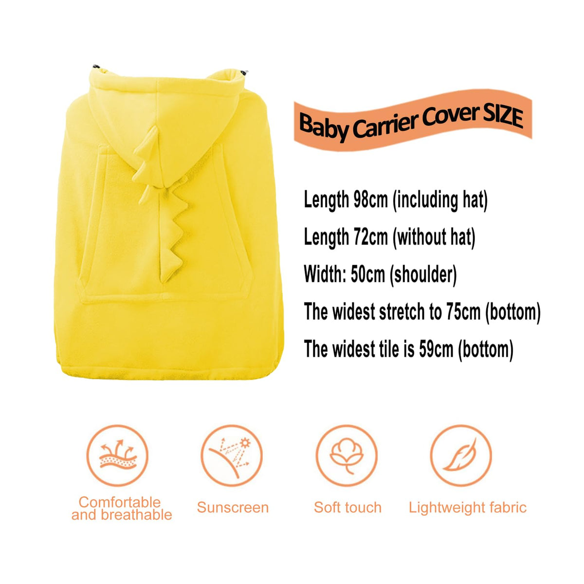 Baby Carrier Cover Stroller Cover,Newborn Hooded Stretchy Cloak,Soft Kangaroo Hoodie for Mom Baby,Suit for All Seasons (Green)
