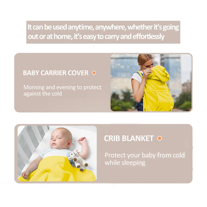 Baby Carrier Cover Stroller Cover,Newborn Hooded Stretchy Cloak,Soft Kangaroo Hoodie for Mom Baby,Suit for All Seasons (Green)