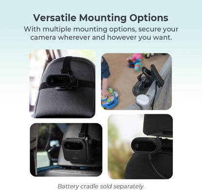 5” HD Touch Screen Baby Car Monitor – Hackproof, No WiFi Baby Camera for Travel and Home, Night Vision, Headrest or Clamp Mount, Baby Reminder Alert - Black