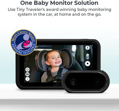 5” HD Touch Screen Baby Car Monitor – Hackproof, No WiFi Baby Camera for Travel and Home, Night Vision, Headrest or Clamp Mount, Baby Reminder Alert - Black