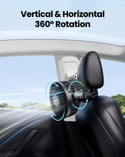 Mini Portable Stroller Fan Clip on Detachable 3 Speed Rechargeable (black)