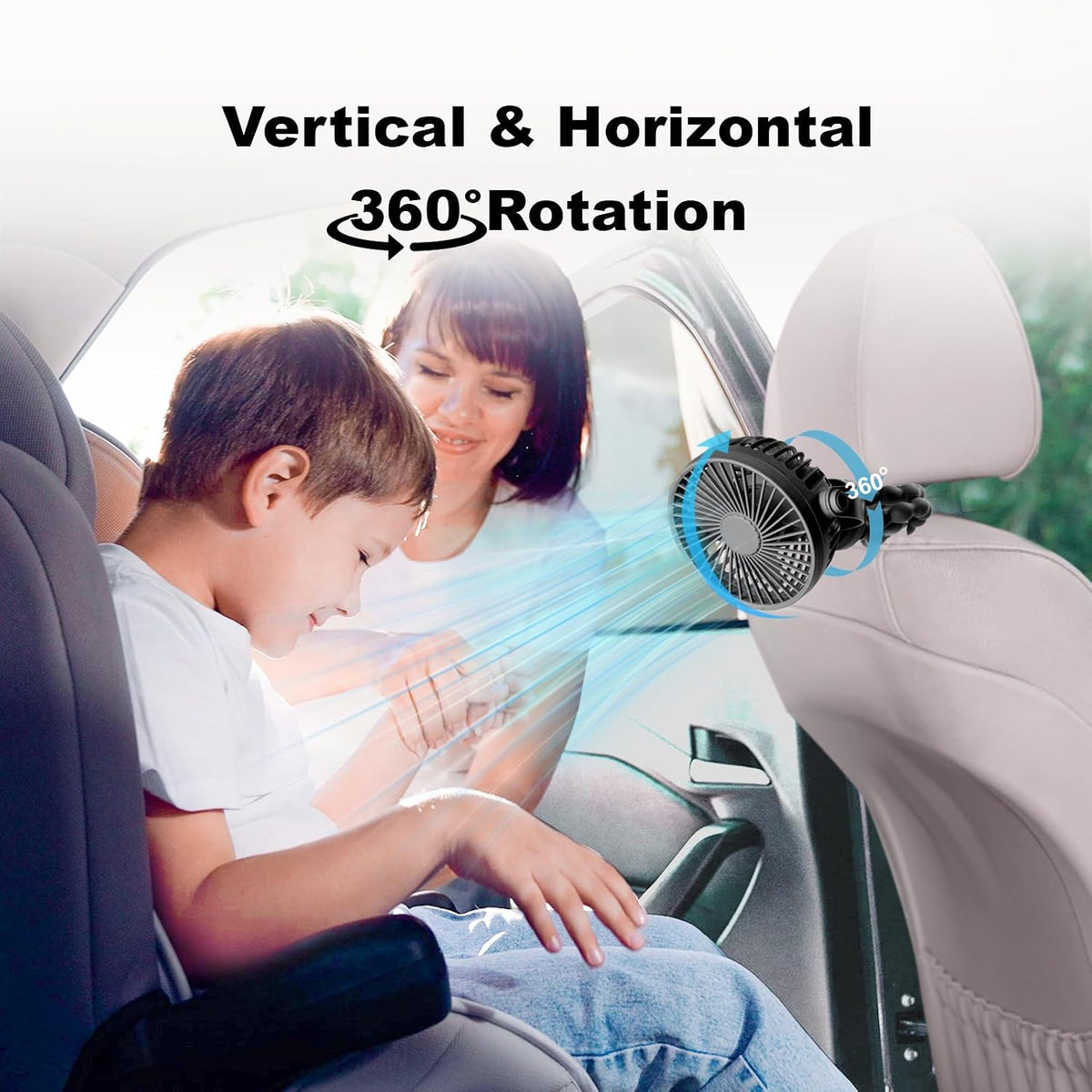 Mini Portable Pram Fan, Rechargeable Small Clip on Fan for Stroller, Detachable 3 Speed 360° Rotate Flexible Tripod Handheld Desk Cooling for Car Seat Crib Treadmill Travel Essentials