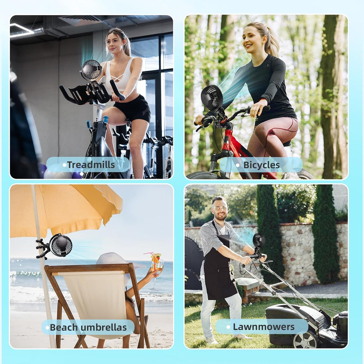 Mini Portable Pram Fan, Rechargeable Small Clip on Fan for Stroller, Detachable 3 Speed 360° Rotate Flexible Tripod Handheld Desk Cooling for Car Seat Crib Treadmill Travel Essentials