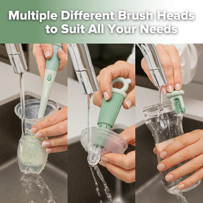 5-in-1 Cleaning Brush Set – Baby Bottle Brush & Bottle Brush Cleaner, Multi-Purpose 360° Comprehensive Cleaning for Breast Pumps, Breast Milk Collector, Baby Bottles, Nipples ,Straw – Portable